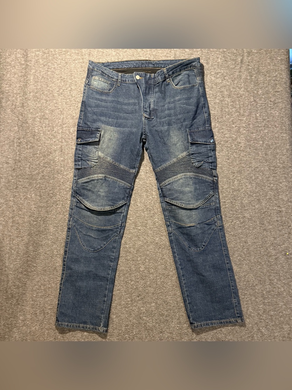 Winx Wheels Motorcycle Moto Jeans Mens 2XL (fit 38x30) blue Cotton Stretch Pants